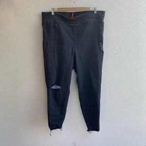 Spanx Distressed Ankle  Jeans Elastic Waist Black Size 3X